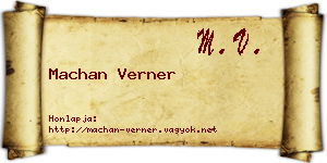 Machan Verner névjegykártya